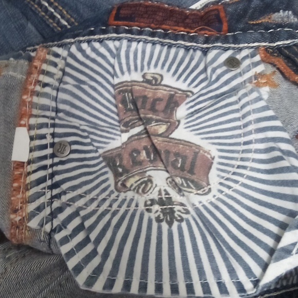 Rock Revival NWT Women's 26 Bootcut Tricia Embellished Faux Leather Flap Pockets - Picture 7 of 11